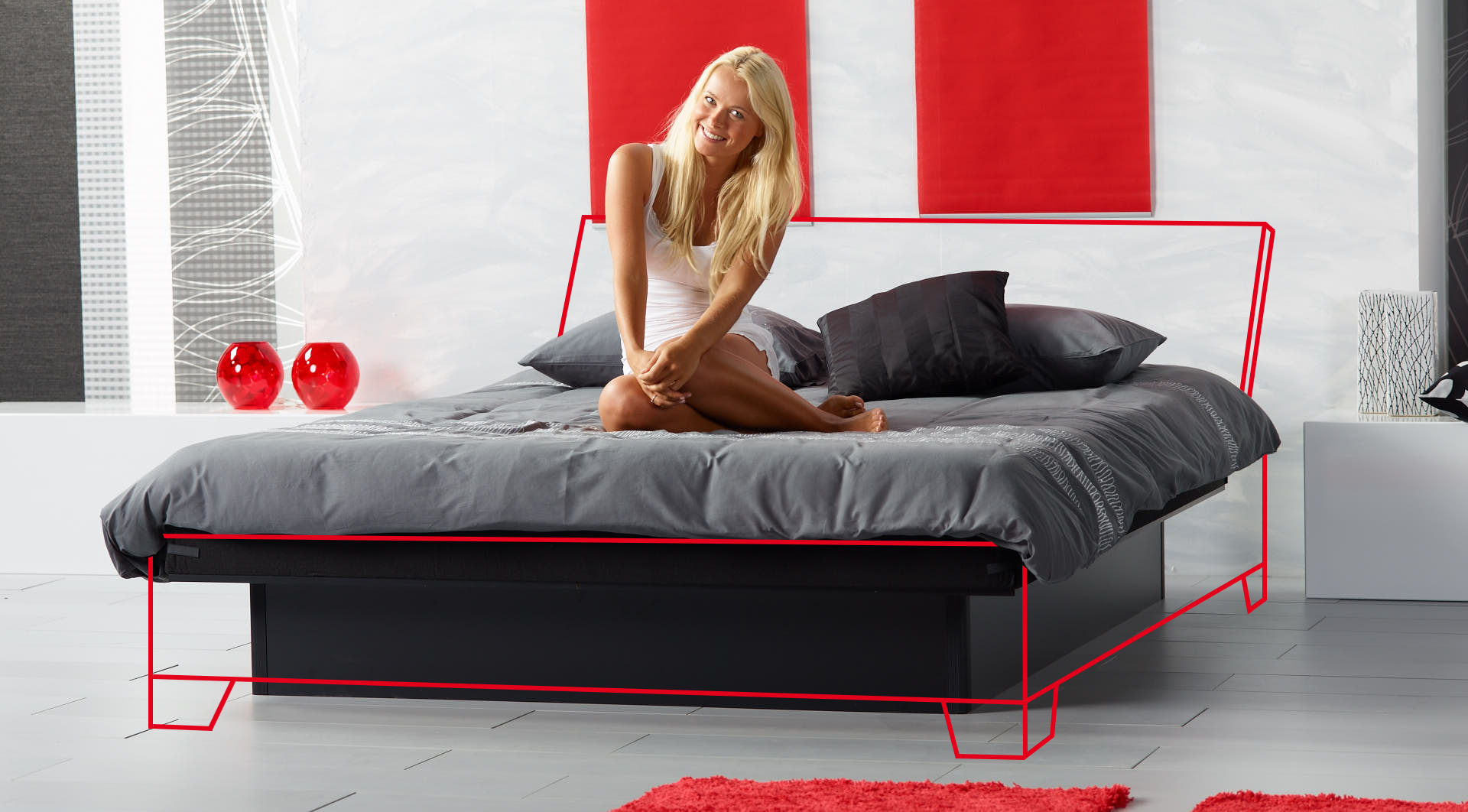 waterbed inbouw met tekening ledikant